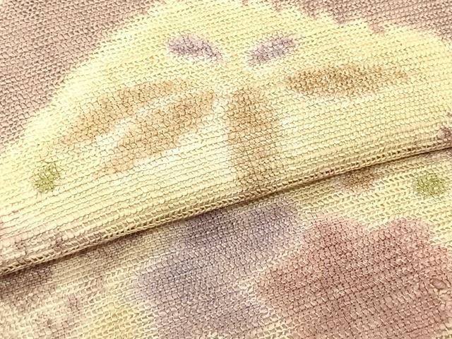 平和屋着物＊夏物　九寸名古屋帯　菱花文　正絹　逸品　CABK1433fb