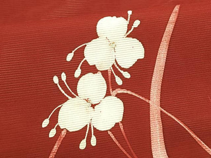 平和屋着物＊夏物　八寸名古屋帯　枝花文　銀彩　CABK1435fb