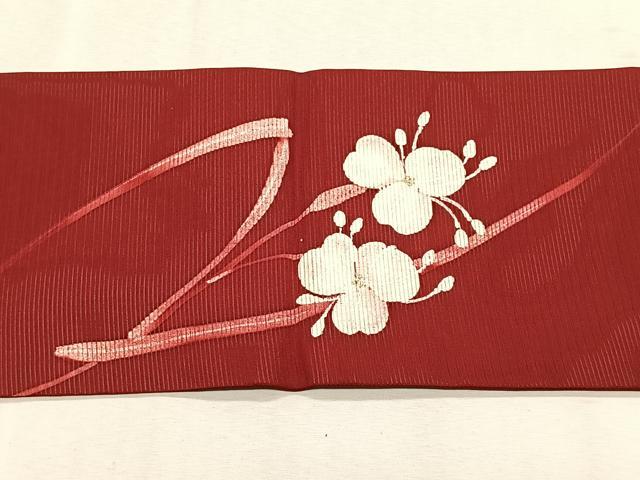 平和屋着物＊夏物　八寸名古屋帯　枝花文　銀彩　CABK1435fb