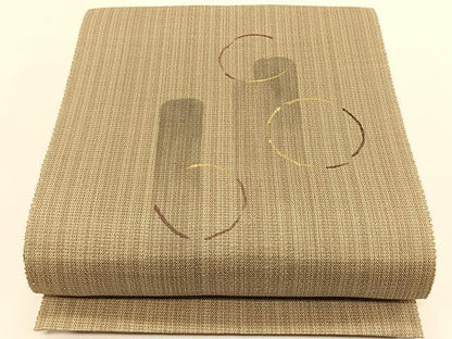平和屋着物＊夏物　八寸名古屋帯　丸文　金彩　正絹　逸品　CABK1437fb