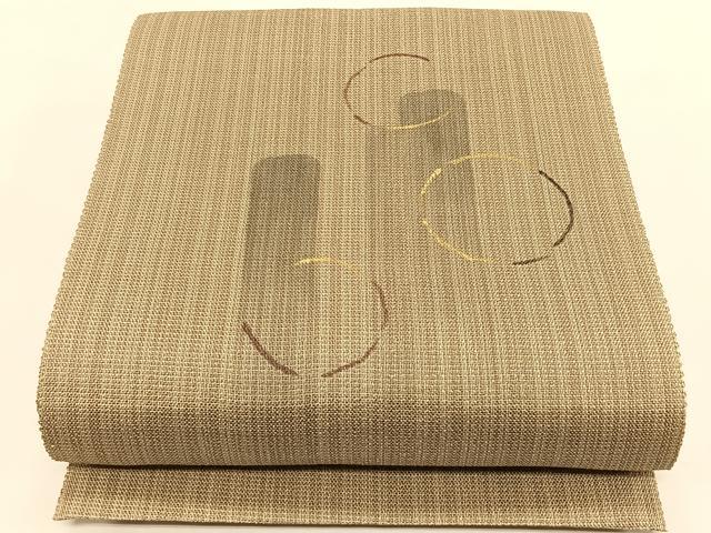 平和屋着物＊夏物　八寸名古屋帯　丸文　金彩　正絹　逸品　CABK1437fb