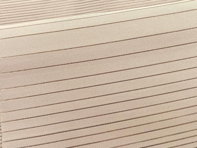 平和屋着物＊夏物　八寸名古屋帯　絽綴れ　横段文　白藤色　銀糸　正絹　逸品　CABK1439fb