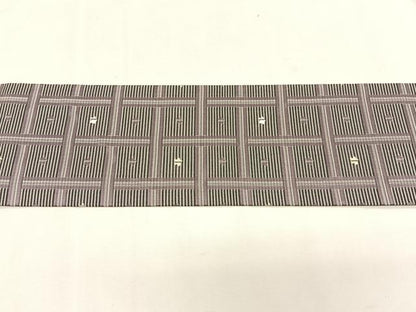 平和屋着物＊夏物　九寸名古屋帯　格子柄　銀糸　正絹　逸品　CABK1441fb