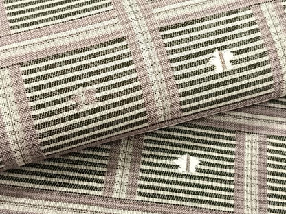 平和屋着物＊夏物　九寸名古屋帯　格子柄　銀糸　正絹　逸品　CABK1441fb