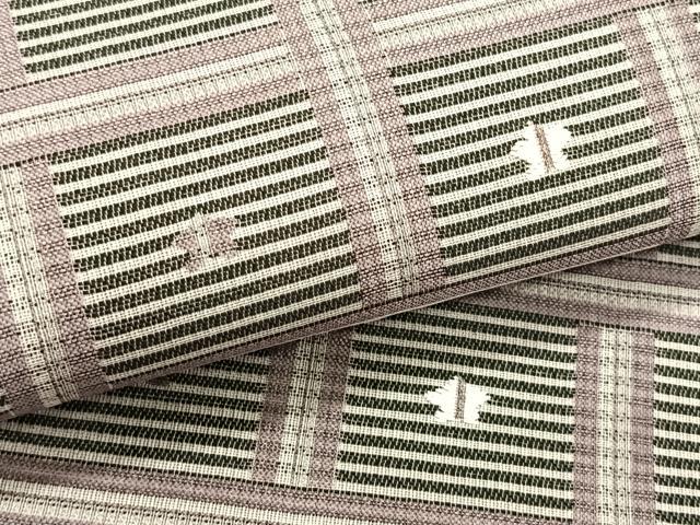 平和屋着物＊夏物　九寸名古屋帯　格子柄　銀糸　正絹　逸品　CABK1441fb
