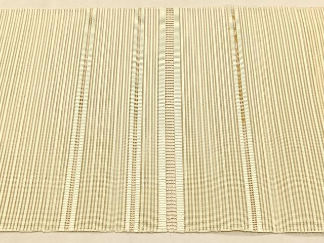 平和屋着物＊夏物　八寸名古屋帯　絽綴れ　切嵌横段文　鳥の子色　正絹　逸品　CABK1443fb