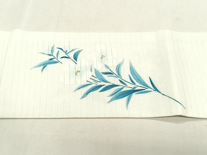 平和屋着物＊夏物　九寸名古屋帯　手描き　枝花文　金彩　CABK1446fb