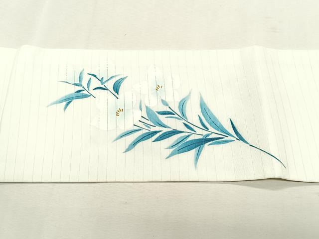 平和屋着物＊夏物　九寸名古屋帯　手描き　枝花文　金彩　CABK1446fb