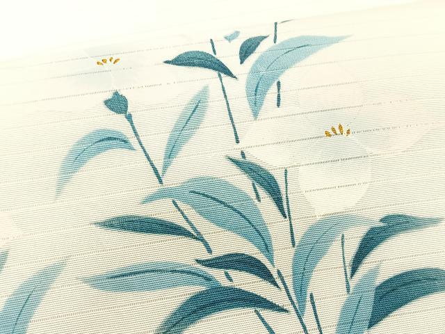 平和屋着物＊夏物　九寸名古屋帯　手描き　枝花文　金彩　CABK1446fb