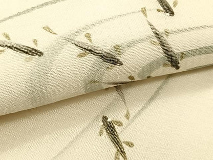 平和屋着物＊夏物　九寸名古屋帯　作家物　手描き　流水魚文　正絹　逸品　CABK1449fb