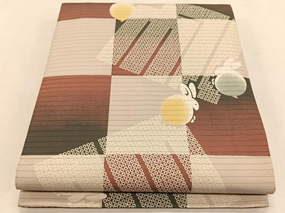 平和屋着物＊夏物　全通柄　京袋帯　兎鹿の子文　正絹　逸品　CABK1460fb