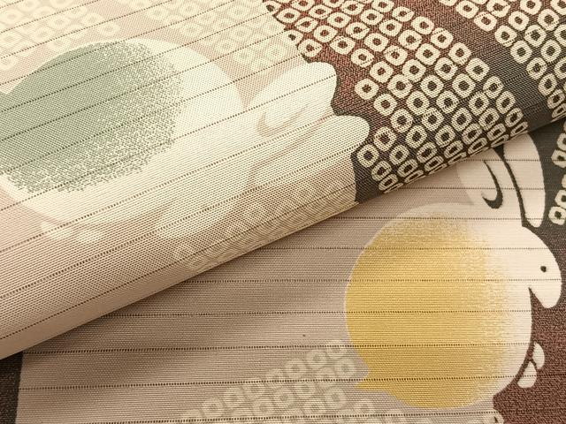 平和屋着物＊夏物　全通柄　京袋帯　兎鹿の子文　正絹　逸品　CABK1460fb