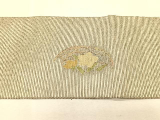 平和屋着物＊夏物　九寸名古屋帯　籬桔梗文　正絹　逸品　CABK1461fb
