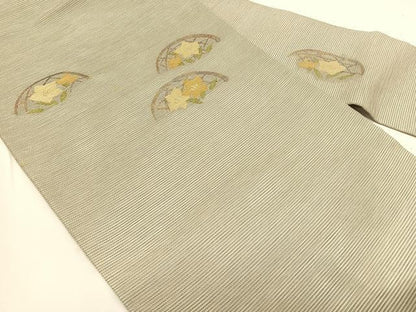 平和屋着物＊夏物　九寸名古屋帯　籬桔梗文　正絹　逸品　CABK1461fb