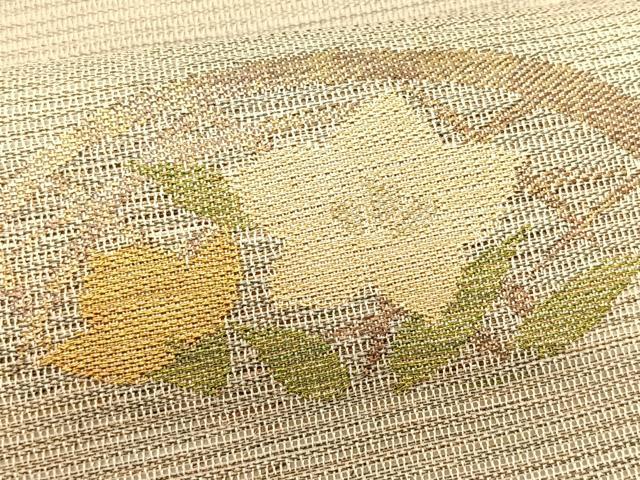 平和屋着物＊夏物　九寸名古屋帯　籬桔梗文　正絹　逸品　CABK1461fb