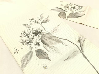 平和屋着物＊夏物　絽塩瀬　九寸名古屋帯　作家物　手描き　草花文　正絹　逸品　CABK1462fb