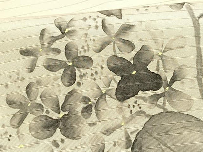 平和屋着物＊夏物　絽塩瀬　九寸名古屋帯　作家物　手描き　草花文　正絹　逸品　CABK1462fb