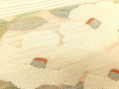 平和屋着物＊夏物　八寸名古屋帯　絽綴れ　枝椿文　金銀糸　正絹　逸品　CABK1465fb