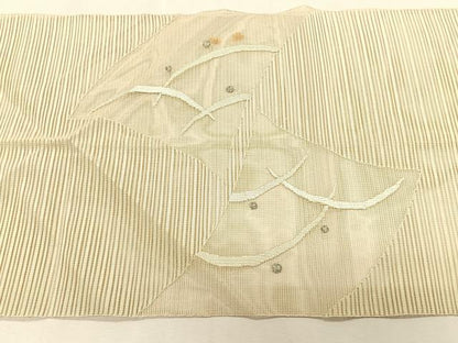 平和屋着物＊夏物　八寸名古屋帯　絽綴れ　露芝文　正絹　逸品　CABK1466fb