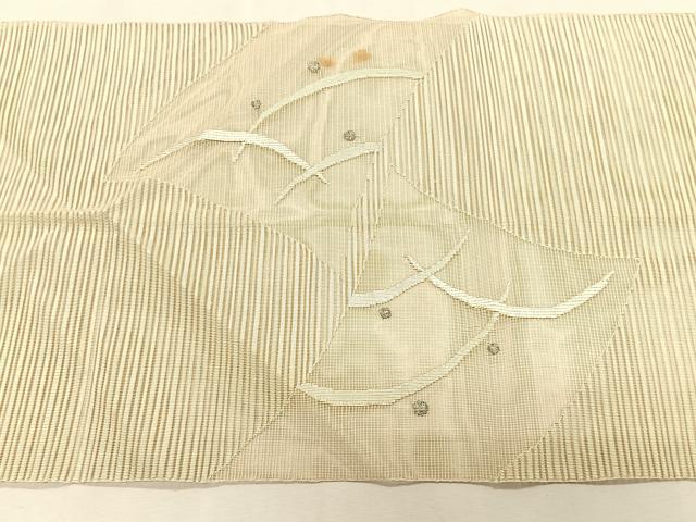 平和屋着物＊夏物　八寸名古屋帯　絽綴れ　露芝文　正絹　逸品　CABK1466fb
