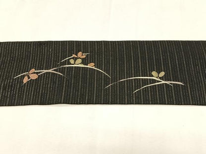 平和屋着物＊夏物　アンティーク　大正ロマン　九寸　刺繍　枝花文　金糸　正絹　逸品　CABK1467fb