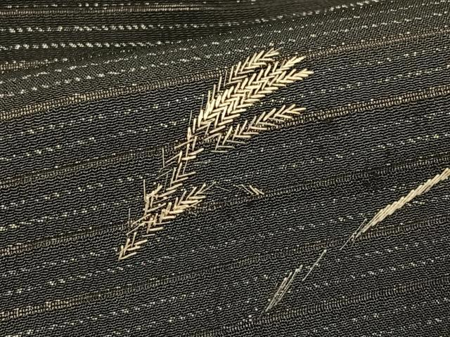 平和屋着物＊夏物　アンティーク　大正ロマン　九寸　刺繍　枝花文　金糸　正絹　逸品　CABK1467fb