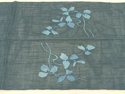平和屋着物＊夏物　八寸名古屋帯　枝葉文　正絹　逸品　CABK1470fb