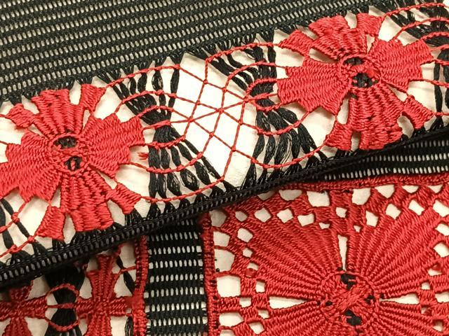 平和屋着物＊夏物　八寸名古屋帯　絽綴れ　横段花文　正絹　逸品　CABK1473fb