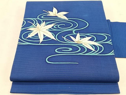 平和屋着物＊夏物　絽塩瀬　九寸名古屋帯　竜田川　正絹　逸品　CABK1474fb