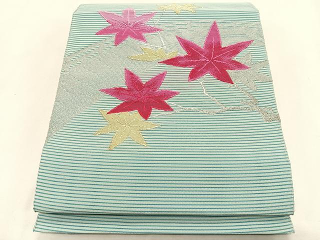 平和屋着物＊夏物　八寸名古屋帯　絽綴れ　渡り橋枝楓文　金銀糸　正絹　逸品　CABK1475fb