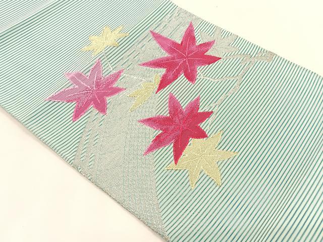 平和屋着物＊夏物　八寸名古屋帯　絽綴れ　渡り橋枝楓文　金銀糸　正絹　逸品　CABK1475fb