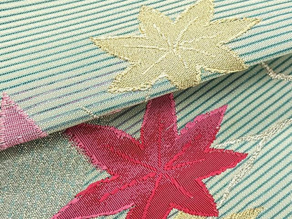 平和屋着物＊夏物　八寸名古屋帯　絽綴れ　渡り橋枝楓文　金銀糸　正絹　逸品　CABK1475fb