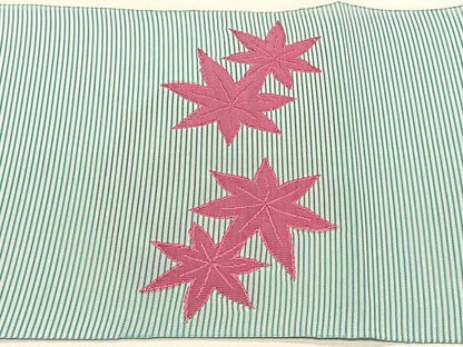 平和屋着物＊夏物　八寸名古屋帯　絽綴れ　渡り橋枝楓文　金銀糸　正絹　逸品　CABK1475fb