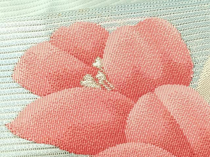 平和屋着物＊夏物　九寸名古屋帯　枝花文　正絹　逸品　CABK1479fb