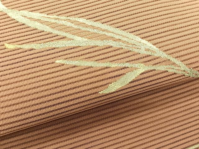 平和屋着物＊夏物　八寸名古屋帯　絽綴れ　枝葉文　正絹　逸品　CABK1481fb