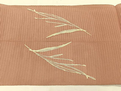 平和屋着物＊夏物　八寸名古屋帯　絽綴れ　枝葉文　正絹　逸品　CABK1481fb