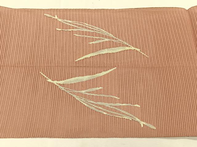 平和屋着物＊夏物　八寸名古屋帯　絽綴れ　枝葉文　正絹　逸品　CABK1481fb
