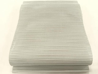 平和屋着物＊夏物　八寸名古屋帯　絽綴れ　横段文　灰黄緑色　正絹　逸品　CABK1485fb