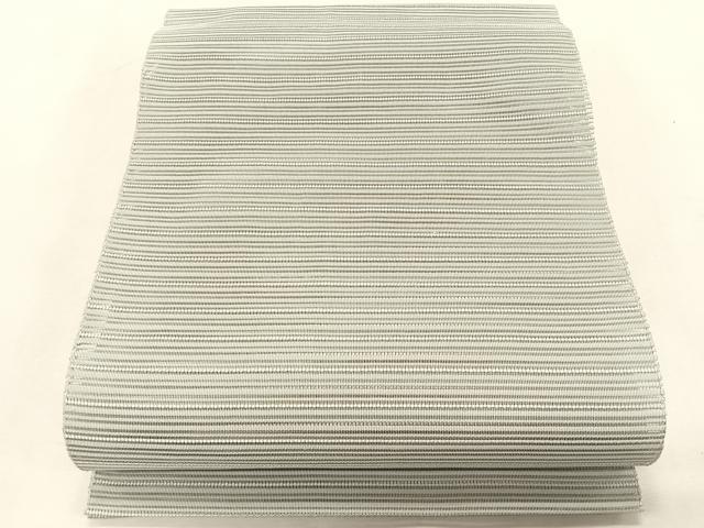 平和屋着物＊夏物　八寸名古屋帯　絽綴れ　横段文　灰黄緑色　正絹　逸品　CABK1485fb