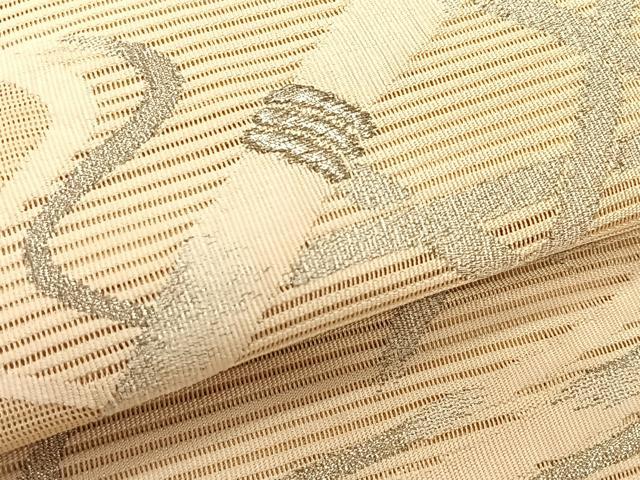平和屋着物＊夏物　八寸名古屋帯　絽綴れ　籬文　銀糸　正絹　逸品　CABK1486fb
