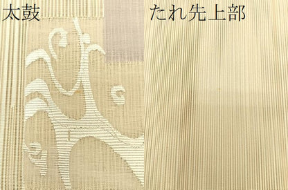 平和屋着物＊夏物　八寸名古屋帯　絽綴れ　草花文　正絹　逸品　CABK1489fb