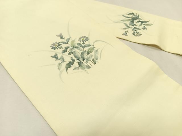 平和屋着物＊夏物　九寸名古屋帯　草花文　正絹　逸品　CABK1491fb