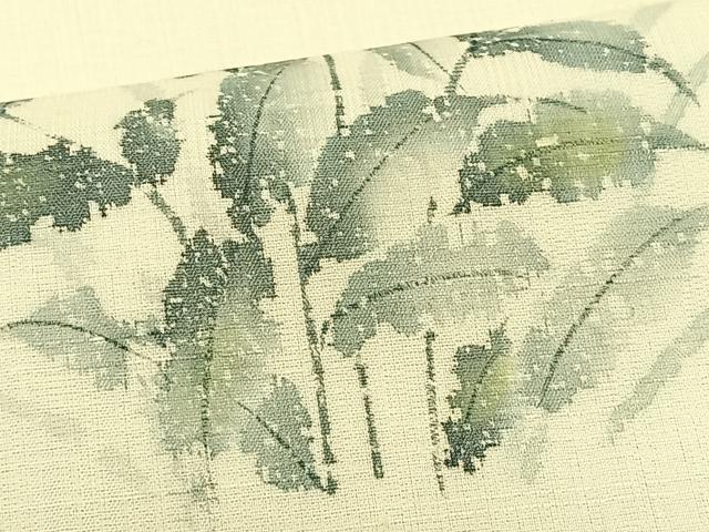 平和屋着物＊夏物　九寸名古屋帯　草花文　正絹　逸品　CABK1491fb