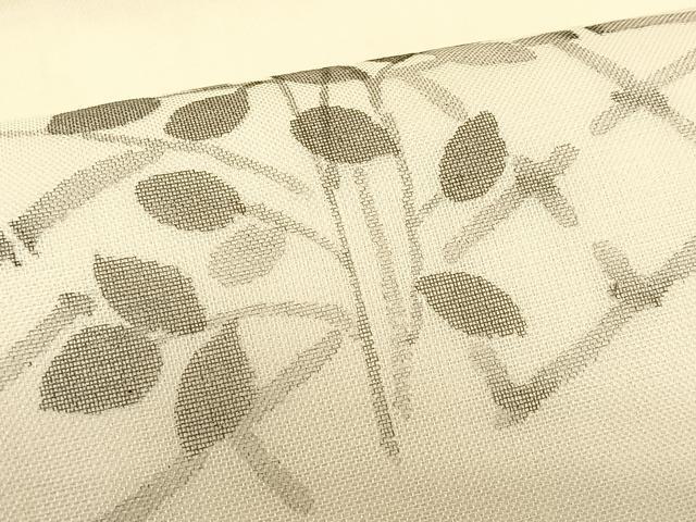 平和屋着物＊夏物　九寸名古屋帯　籬枝葉文　正絹　逸品　CABK1492fb