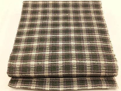 平和屋着物＊夏物　八寸名古屋帯　格子柄　自然布　逸品　CABK1494fb