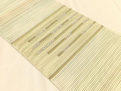 平和屋着物＊夏物　八寸名古屋帯　絽綴れ　横段文　金銀糸　正絹　逸品　CABK1495fb