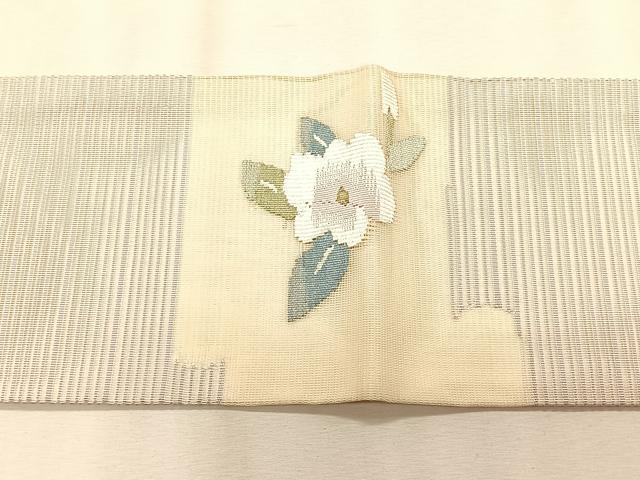 平和屋着物＊夏物　九寸名古屋帯　絽綴れ　草花文　金糸　正絹　逸品　CABK1496fb