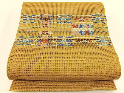平和屋着物＊夏物　八寸名古屋帯　羅　抽象文様　正絹　逸品　CABK1497fb