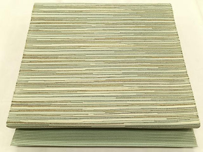 平和屋着物＊夏物　八寸名古屋帯　絽綴れ　横段文　金銀糸　正絹　逸品　CABK1498fb
