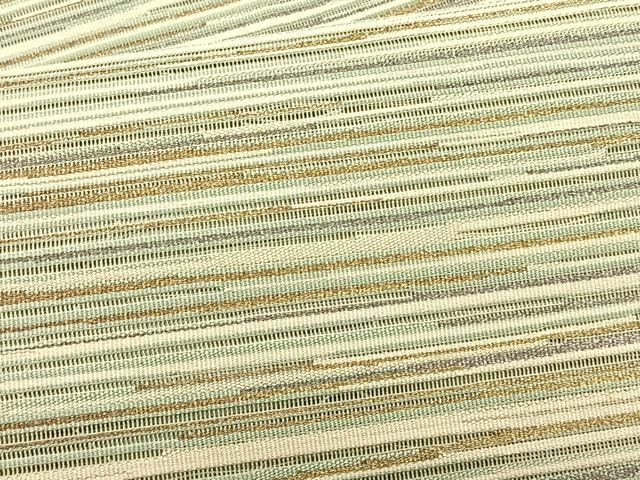 平和屋着物＊夏物　八寸名古屋帯　絽綴れ　横段文　金銀糸　正絹　逸品　CABK1498fb